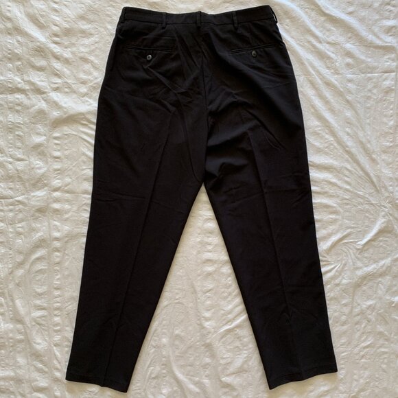 Men's Black Dress Pants - 36 x 32 - 74% Polyester / 21% Rayon / 5% Spandex - Picture 2 of 11